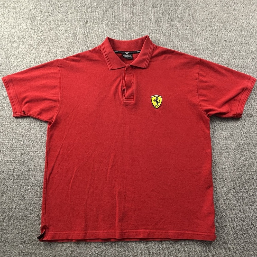 Ferarri Polo Shirt Adult Extra Large Red Short Sleeve Racing Casual Men's